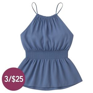 Express • Chiffon Halter Blouse • Blue • Size XS